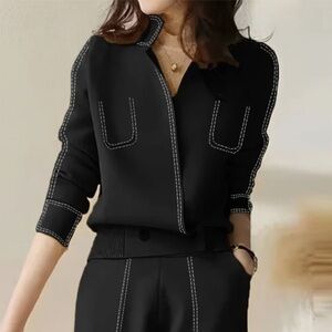 Urban Stand Collar Color Block Cardigan